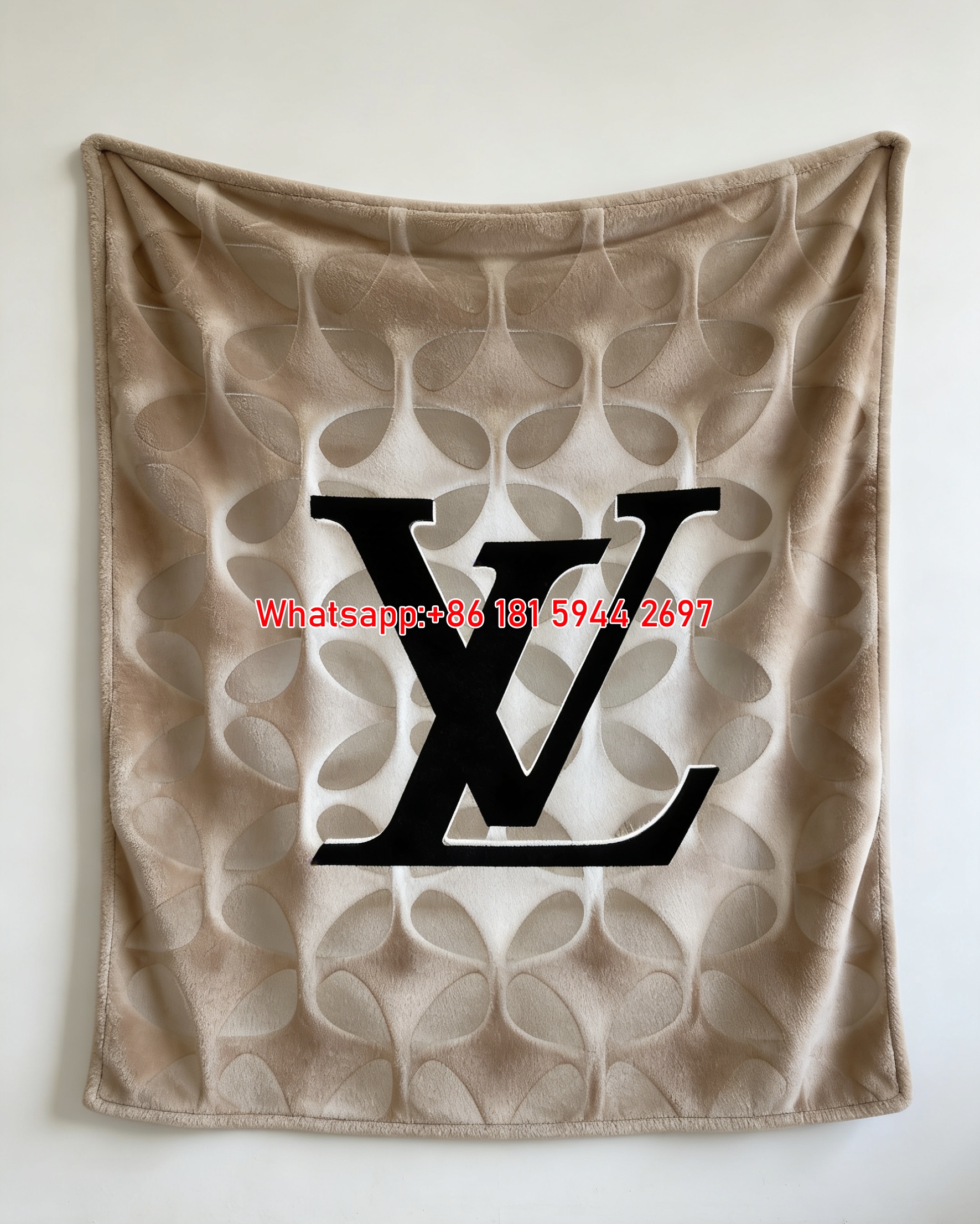 LV Monogram Flannel Blanket Luxury LV Logo Throw IMG_3291